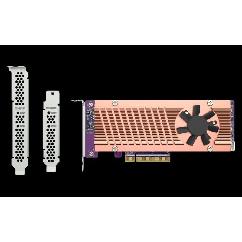 QNAP TARJETA Y ADAPTADOR INTERFAZ M.2 INTERNO Añada dos SSD NVMe M.2 a su NAS con una tarjeta de expansión PCIe 3.0