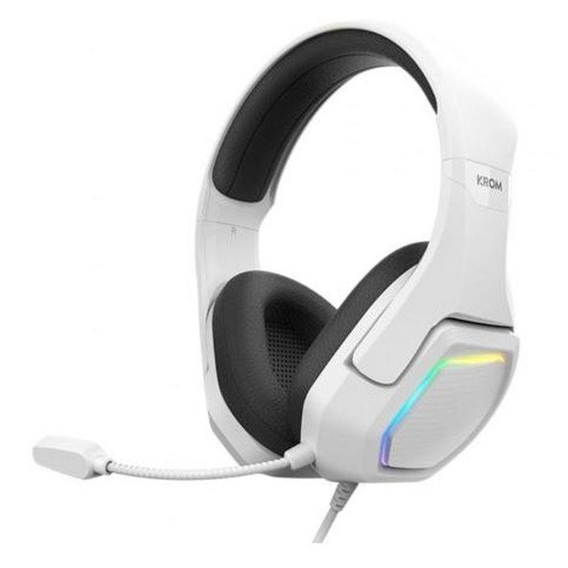 KROM AURICULARES CON MICRO KOPA 7.1 BLANCOS DIADEMA AJUSTABLE/USB