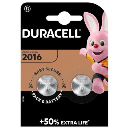 DURACELL PILA BOTON LITIO CR2016 3V BLISTER*2