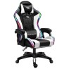 POWERGAMING SILLA GAMING LED RGB NEGRO/BLANCO INCLUYE COJINES CERVICAL Y LUMBAR