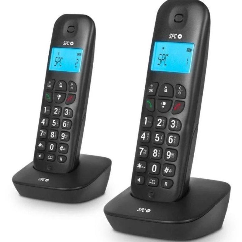 SPC TELEFONO INALAMBRICO AIR PRO DUO 7302N / PACK DUO/ NEGRO