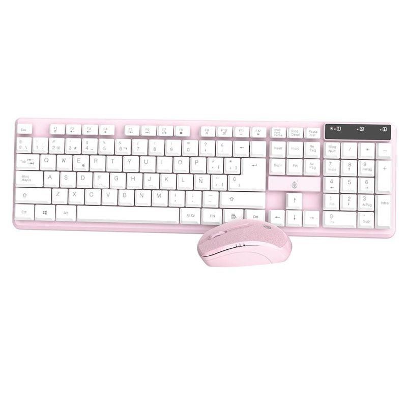 ONE+ COMBO TECLADO + RATON INALAMBRICO NG6029 ROSA