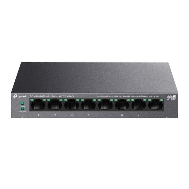 TP-LINK SWITCH GIGABIT DE SOBREMESA 8 PUERTOS Carcas De Metal 8p Poe+