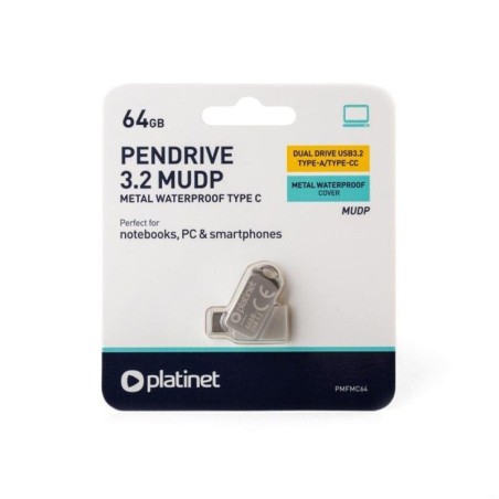 PLATINET PENDRIVE 64GB USB 3.2 PMFMC32 USB-C METAL