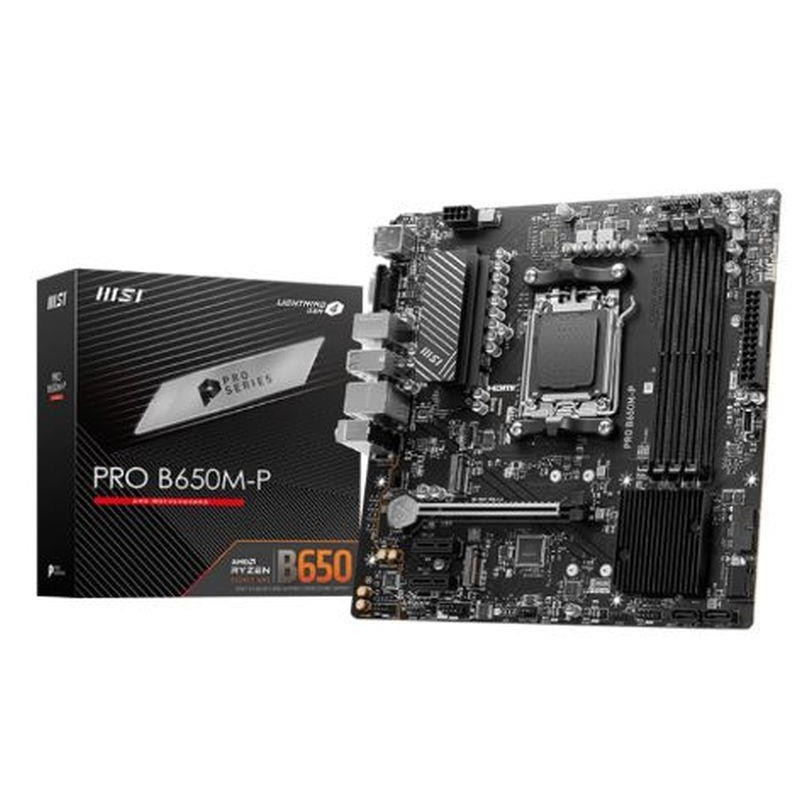 MSI PLACA BASE PRO B650M-P AM5 MATX 4XDDR5 AMD,AM5,B650,4DDR5,192GB,VGA+HDMI+DP,4SATA3+2M.2,2.5GBE,7USB3.2,MATX