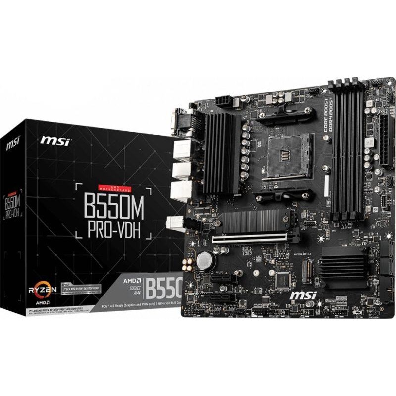 MSI PLACA BASE B550M PRO-VDH AM4 MATX 4XDDR4 3rd Gen AMD/ MATX/4XDDR4/ HDMI/VGA/DP.