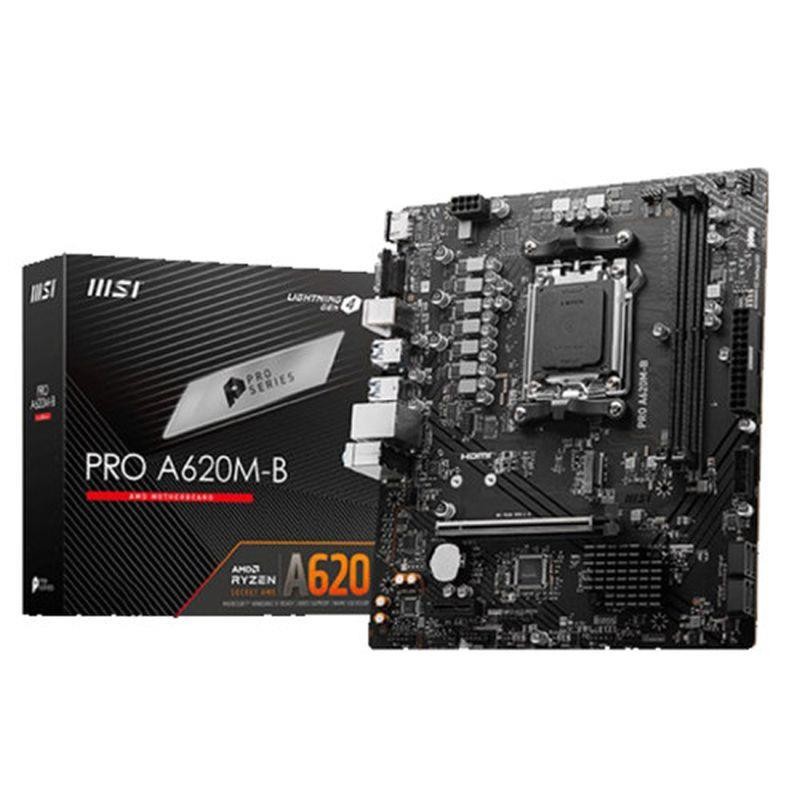 MSI PLACA BASE PRO A620M-B SOCKET AM5 AM5 / A620/ 2DDR4 / 128GB / VGA+HDMI / 2.5GB LAN / 4SATA3+1XM.2 / 6USB3.2 / MATX