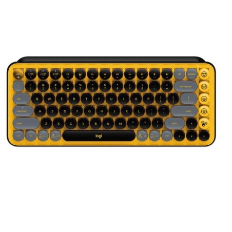 LOGITECH TECLADOMECANICO POP KEYS WIRELESS CON EMOJIS COLOR BLAST YELLOW