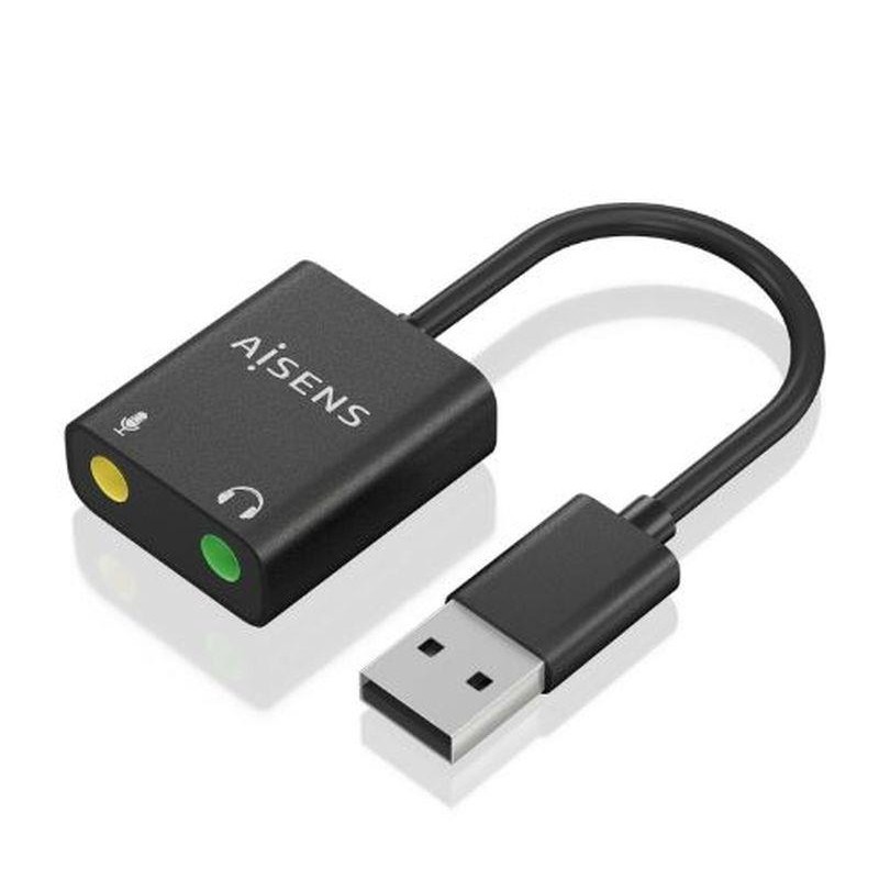 AISENS ADAPTADOR USB-A MACHO A JACK 10CM/ NEGRO