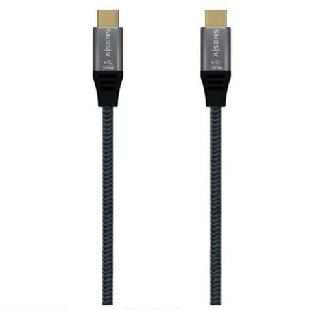 AISENS CABLE USB-C A USB-C 3.2 2M GRIS Hasta 100W/ 2500Mbps