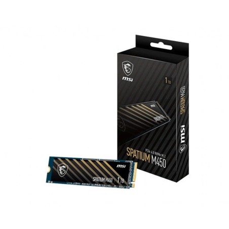 MSI DISCO DURO SSD M.2 NVMe 1TB PCIE4 SPATIUM M450 Velocidad de lectura 5000 MB/s - Velocidad de escritura 4500 MB/s
