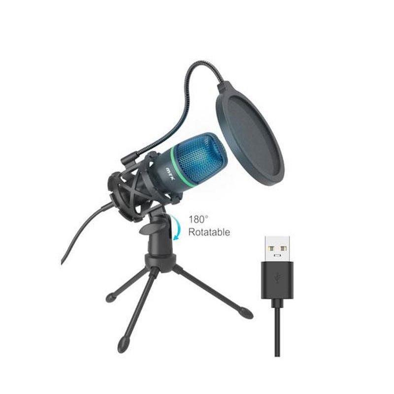 MTK MICROFONO DE CONDENSADOR TR9162 / REDUCCION DE RUIDO / SOPORTE DE TRIPODE / CABLE USB 2.0