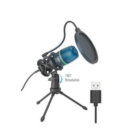 MTK MICROFONO DE CONDENSADOR TR9162 / REDUCCION DE RUIDO / SOPORTE DE TRIPODE / CABLE USB 2.0