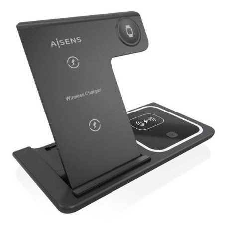 AISENS BASE DE CARGA INALAMBRICA 3 EN 1 15W NEGRA