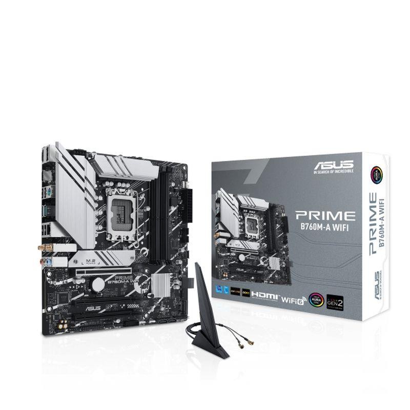 ASUS PLACA BASE PRIME B760M-A WIFI M-ATX LGA1700 GEN 12.ª - 13.ª / 4x DDR5 / 2xM.2 / Wi-Fi 6