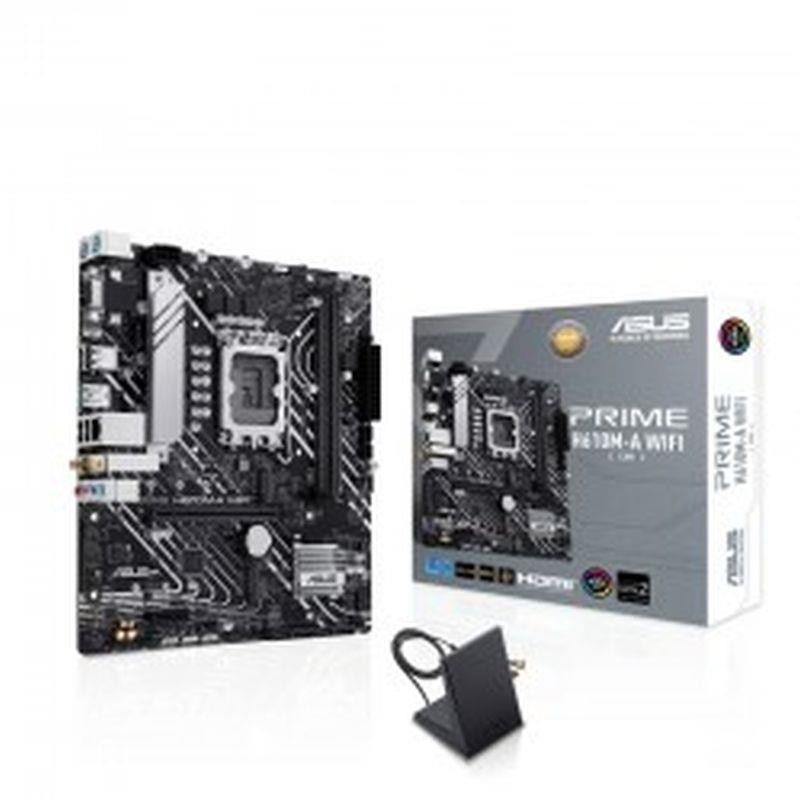 ASUS PLACA BASE PRIME H610M-A WIFI LGA1700 INTEL,1700,H610,2,DDR5,64,VGA+HDMI+DP,4SATA3+2M.2,3USB2.0,1GBLAN+WIFI5+BT5.0,MATX