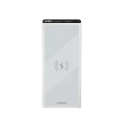 SAVIO POWERBANK 10000 INDUCCION MAH BA-06 BLANCO CARGA INALAMBRICA
