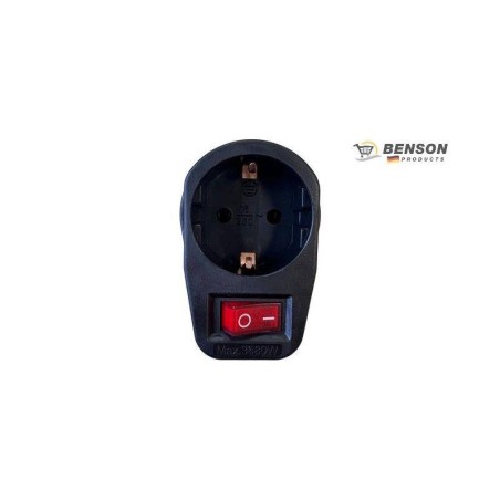 BENSON ADAPTADOR DE ENCHUFE CON BOTON NEGRO