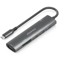 AISENS DOCKING STATION USB-C A 7 EN 1 USB-C A 1xHDMI, 2xUSB-A USB2.0, 1xUSB-A USB3.0, 1xUSB-C PD 100W, 1xSD, 1xMICRO SD