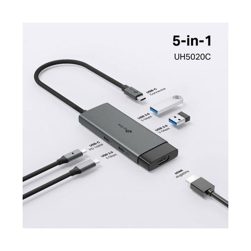 TP-LINK DOCKING STATION USB-C 5 EN 1 2 X USB 3.0 / 1 X USB-C / 1 X HDMI / 100W