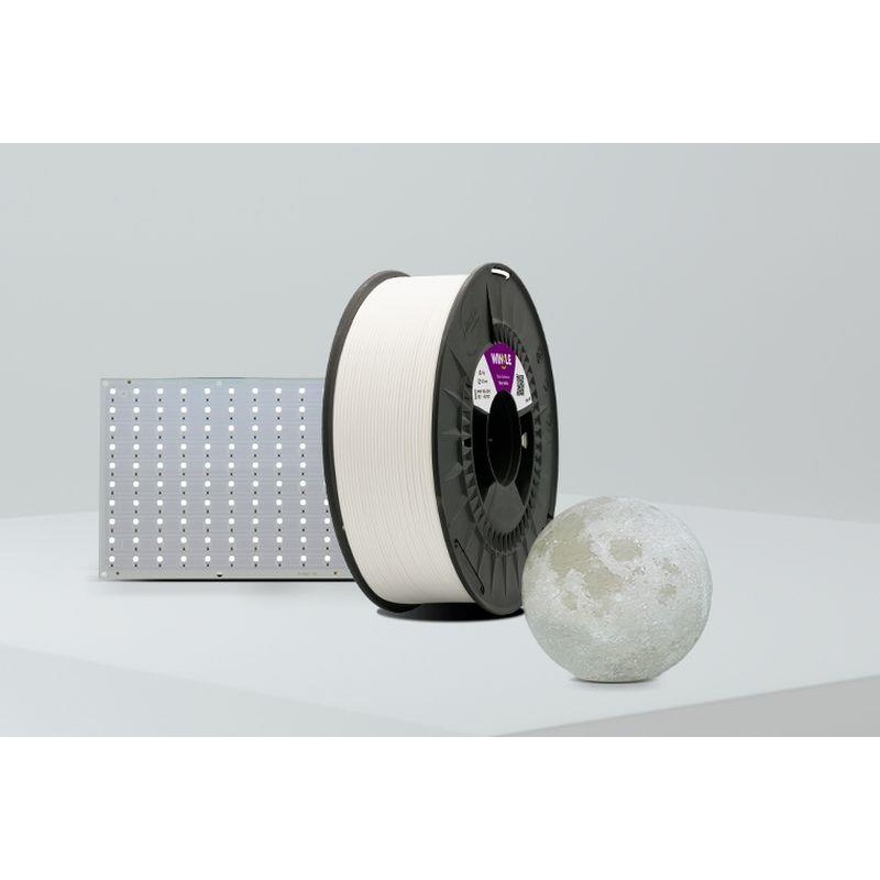 WINKLE FILAMENTO PACK LITOFANIA 1KG BLANCO FANTASMA + LUZ RETROILUMINACIÓN 1 KG de PLA HD Blanco Fantasma Panel LED retroilumina