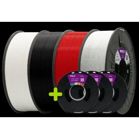 WINKLE FILAMENTO TOP COLORES 4+3 PLA-HD 1,75MM BLANCO GLACIAR 1KG / NEGRO AZABACHE 1KG / ROJO DIABLO 1KG / TEXTURE MARMOL 1KG / 