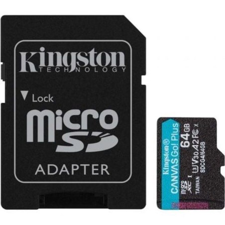 KINGSTON MICRO SD XC CANVAS GO PLUS CL10 64GB +ADAPT