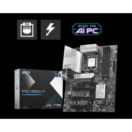 MSI PLACA BASE PRO B860-P SOCKET 1851 Ultra Processors (Series 2)/ 4x DDR5 / 1x HDMI / 4x PCI-E