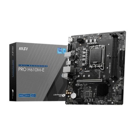 MSI PLACA BASE PRO H610M-E DDR5 LGA1700 14th/ 13th/ 12th Gen/ 2xDDR5/ 1xHDMI/ 1xVGA/ MICRO ATX