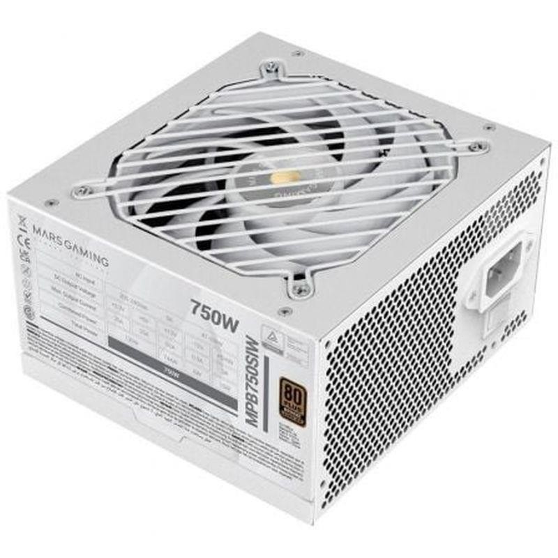 MARS GAMING FUENTE DE ALIMENTACION MPB750SI 750W 80 PLUS BRONZE BLANCA VENTILADOR 12CM