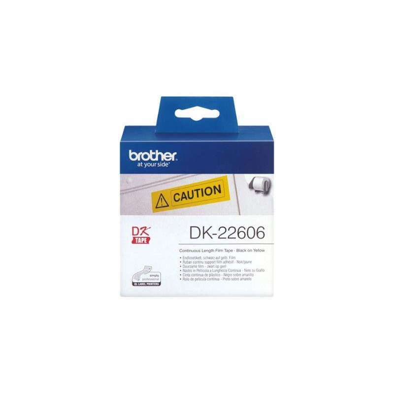BROTHER ETIQUETAS DK22206 ROLLO DE PELICULA PLASTICA CONTINUA AMARILLA DE 62MM X 15,24M