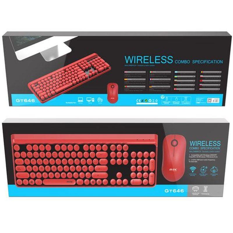 MTK COMBO TECLADO + RATON INALAMBRICO GT646 ROJO