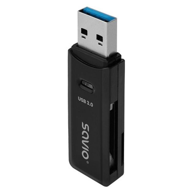 SAVIO LECTOR DE TARJETAS SD - USB 3.0 NEGRO