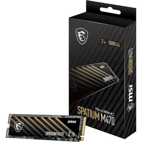 MSI DISCO DURO SSD SPATIUM NVME M.2 2TB M470 Velocidad de lectura 6000 MB/s - Velocidad de escritura 5000 MB/s