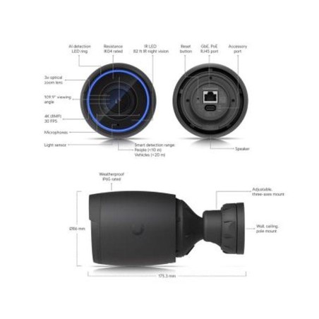 UBIQUITI CAMARA POE 4K 8MP INTERIOR/EXTERIOR
