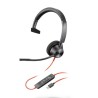 POLY AURICULARES CON CABLE BLACKWIRE 3310 + ADAPTADOR USB-C/A