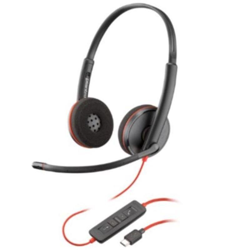 HP POLY AURICULAR ESTEREO YSB-C BLACKWIRE 3220+ ADAPTADOR USB-A (BULK)