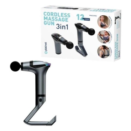 PLATINET PISTOLA MASAJEADORA 1500MAH 2400-3200RPM 4 CABEZALES