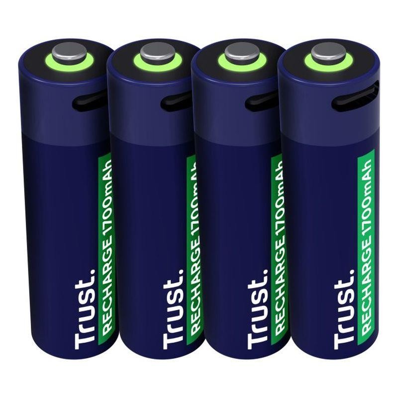 TRUST PILA RECARGABLE USB-C AA 1700 MAH PACK 4 UD