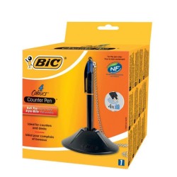 BIC BOLIGRAFO DE TINTA DE ACEITE RETRACTIL CON CADENA Y BASE