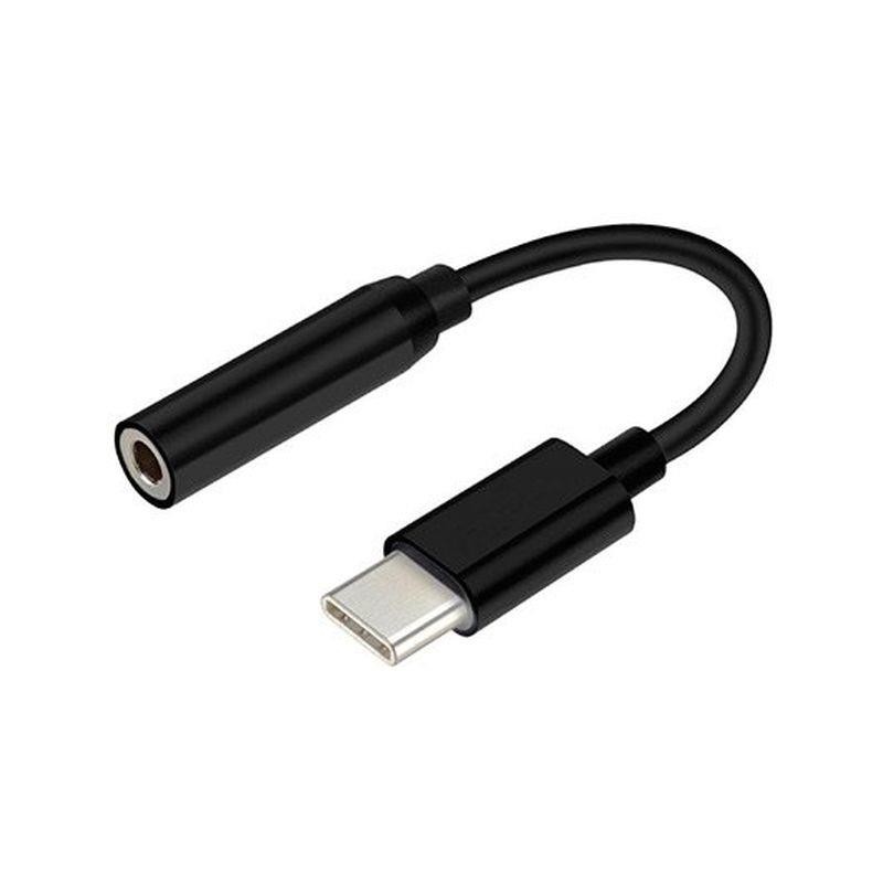 AISENS CABLE USB-C A JACK HEMBRA 3.5 38KHZ 15CM NEGRO