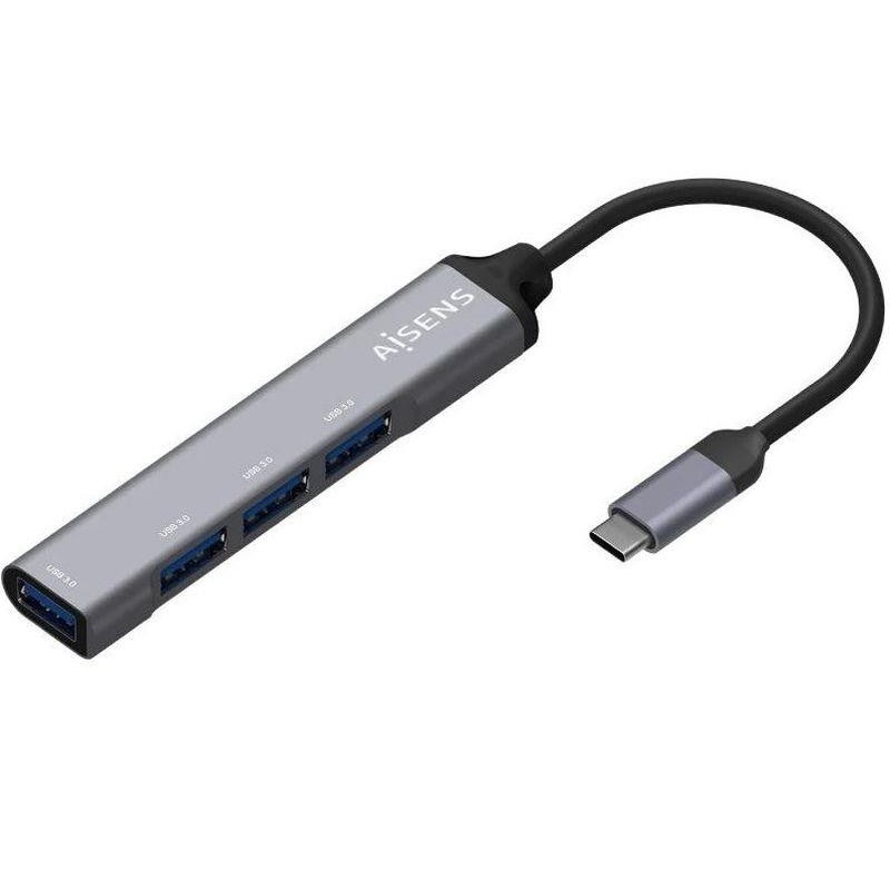 AISENS HUB USB 3.1 USB-C 4 PUERTOS TIPO A/ GRIS