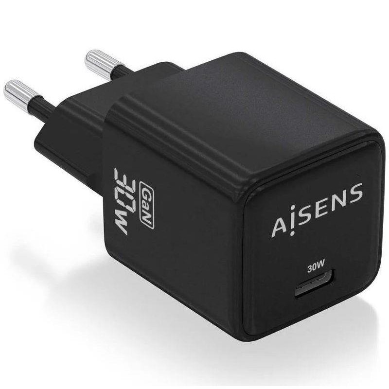 AISENS CARGADOR GAN DE PARED ASCH-30W1P036-BK USB-C 30W NEGRO