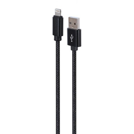 GEMBIRD CABLE USB A LIGHTNING 1.8M TRENZADO DE ALGODON NEGRO