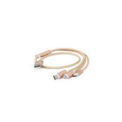 GEMBIRD CABLE CARGADOR USB 3 EN 1 ORO 1 M