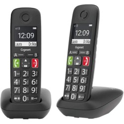 GIGASET TELEFONO INALAMBRICO DECT E290 DUO TECLAS GRANDES NEGRO