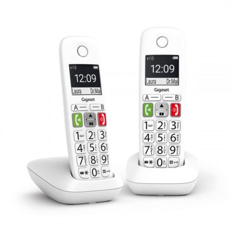 GIGASET TELEFONO INALAMBRICO DECT E290 DUO TECLAS GRANDES BLANCO