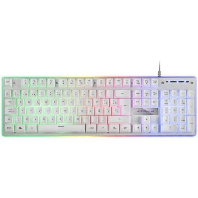 MARS GAMING TECLADO SEMIMECANICO MK220ES BLANCO