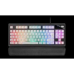 MARS GAMING TECLADO GAMING H-MECANICO COMPACTO TKLMKAXWES BOTONES COLOR WHITE ESTRUCTURA BLACK BOTON ROLLER TECNOLOGIA H-MECH RE