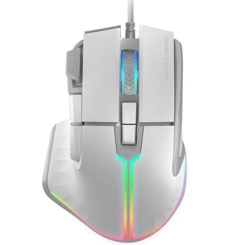 MARS GAMING RATON MM-XT/ HASTA 12800DPI/ BLANCO